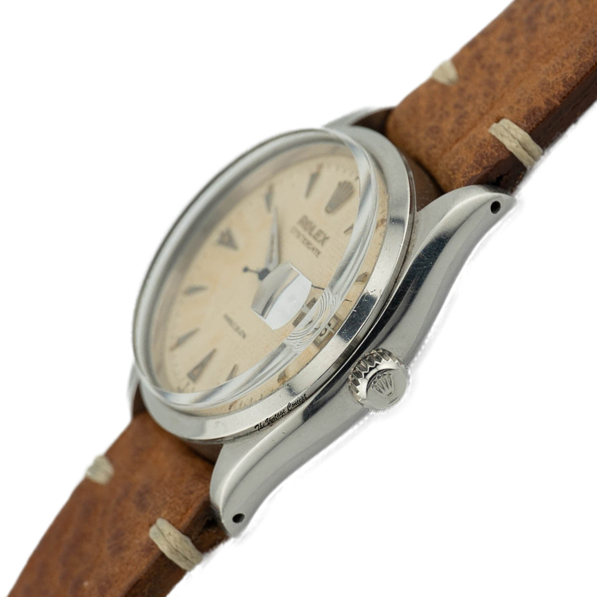 Rolex Oysterdate Precision 6294 Stainless Steel Honeycomb Dial Hand-Winding Watch