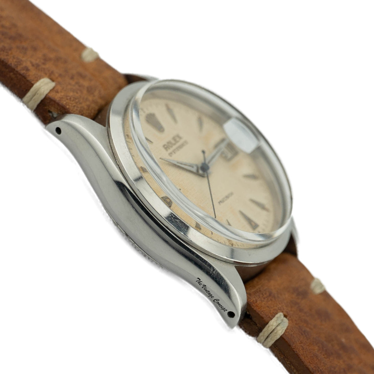 Rolex Oysterdate Precision 6294 Stainless Steel Honeycomb Dial Hand-Winding Watch