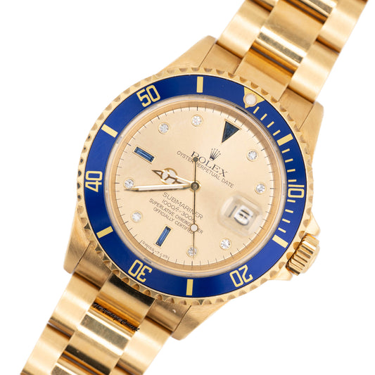 Rolex Submariner 16618 18KY Serti Dial