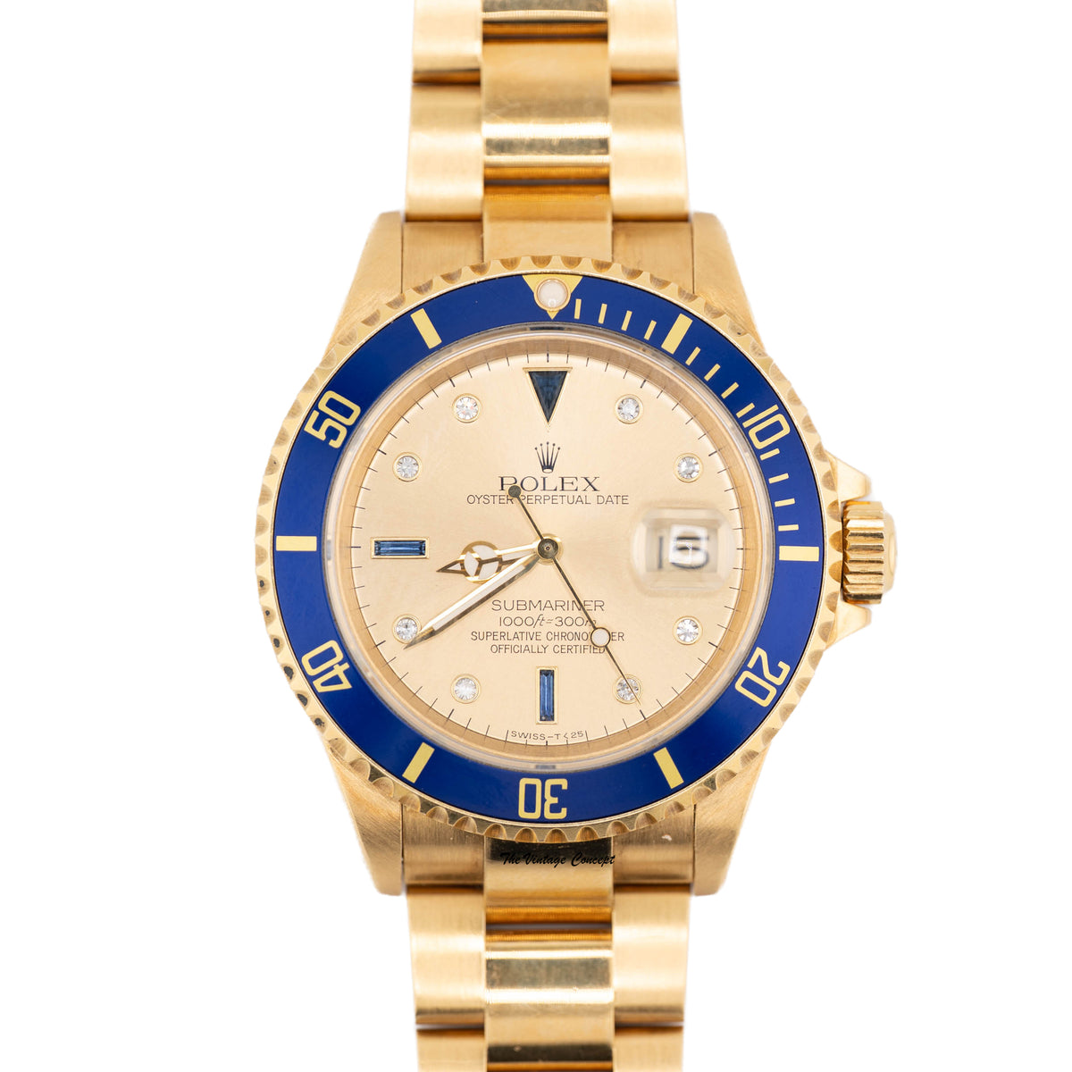 Rolex Submariner 16618 18KY Serti Dial