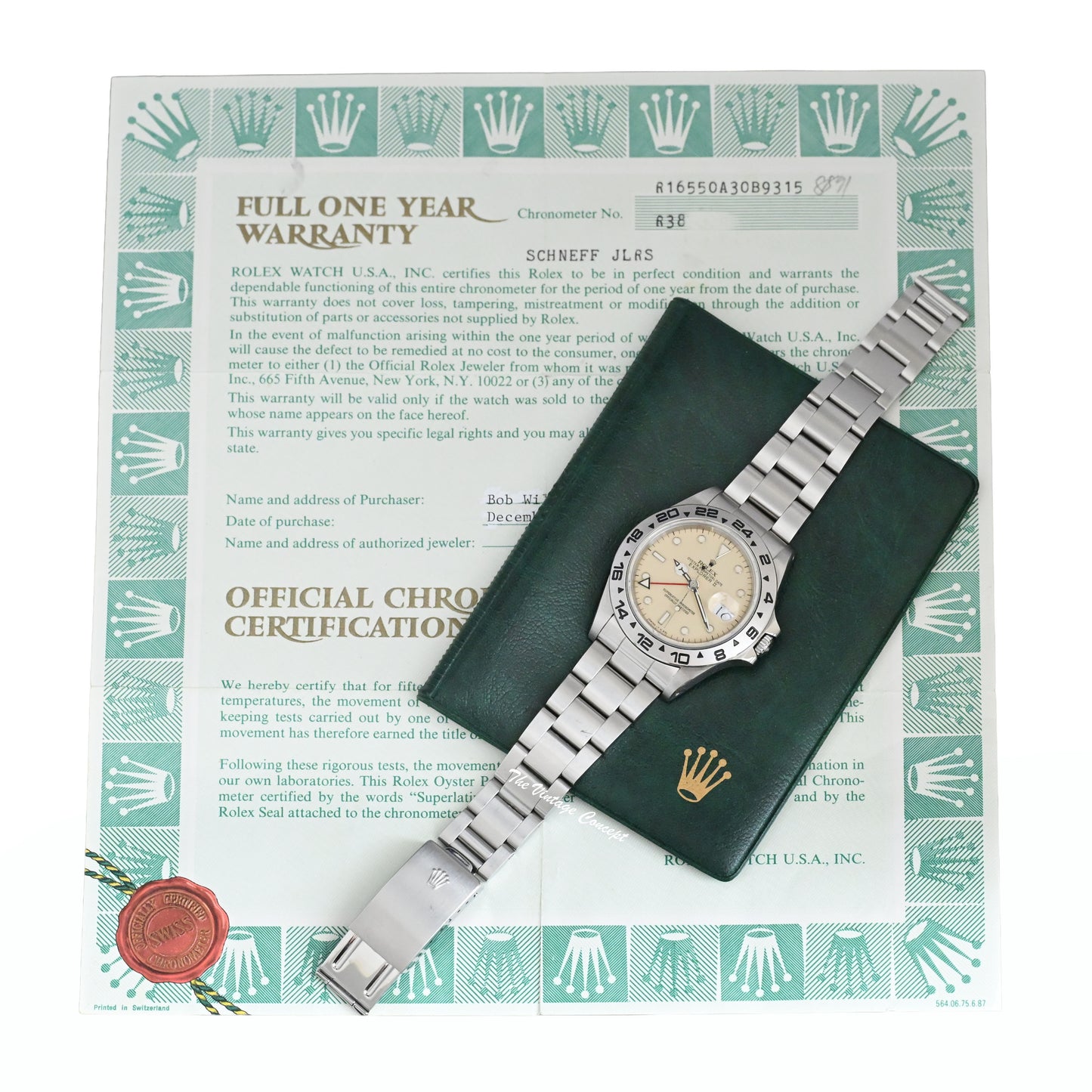 Rolex Explorer II 16550 Cream Dial with Bracelet and Original Paper