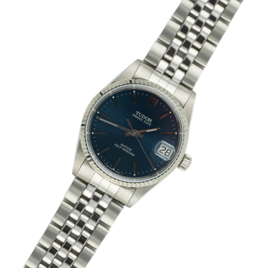 Tudor Prince Date 72034 Stainless Steel Blue Dial Automatic Watch