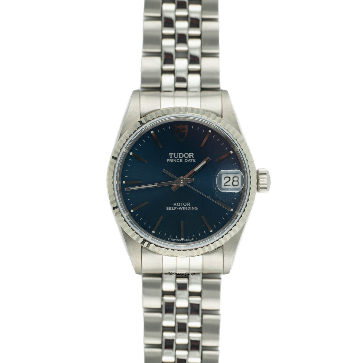 Tudor Prince Date 72034 Stainless Steel Blue Dial Automatic Watch