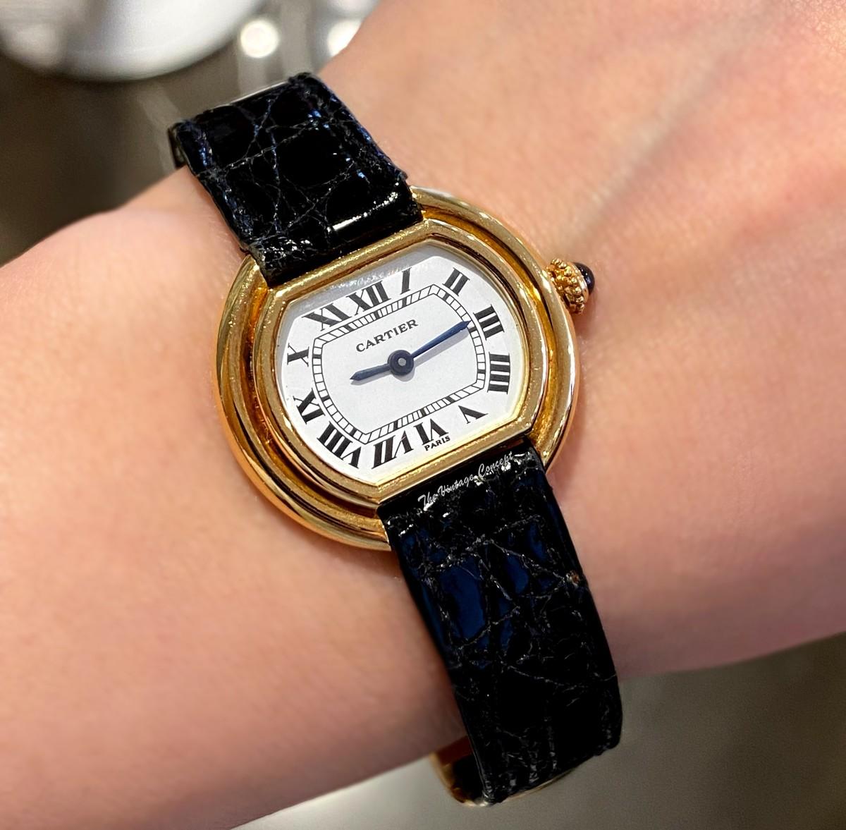 Cartier 18K Yellow Gold Ellipse Paris Dial Manual Wind 67081 w/ Original Guarantee  (SOLD)