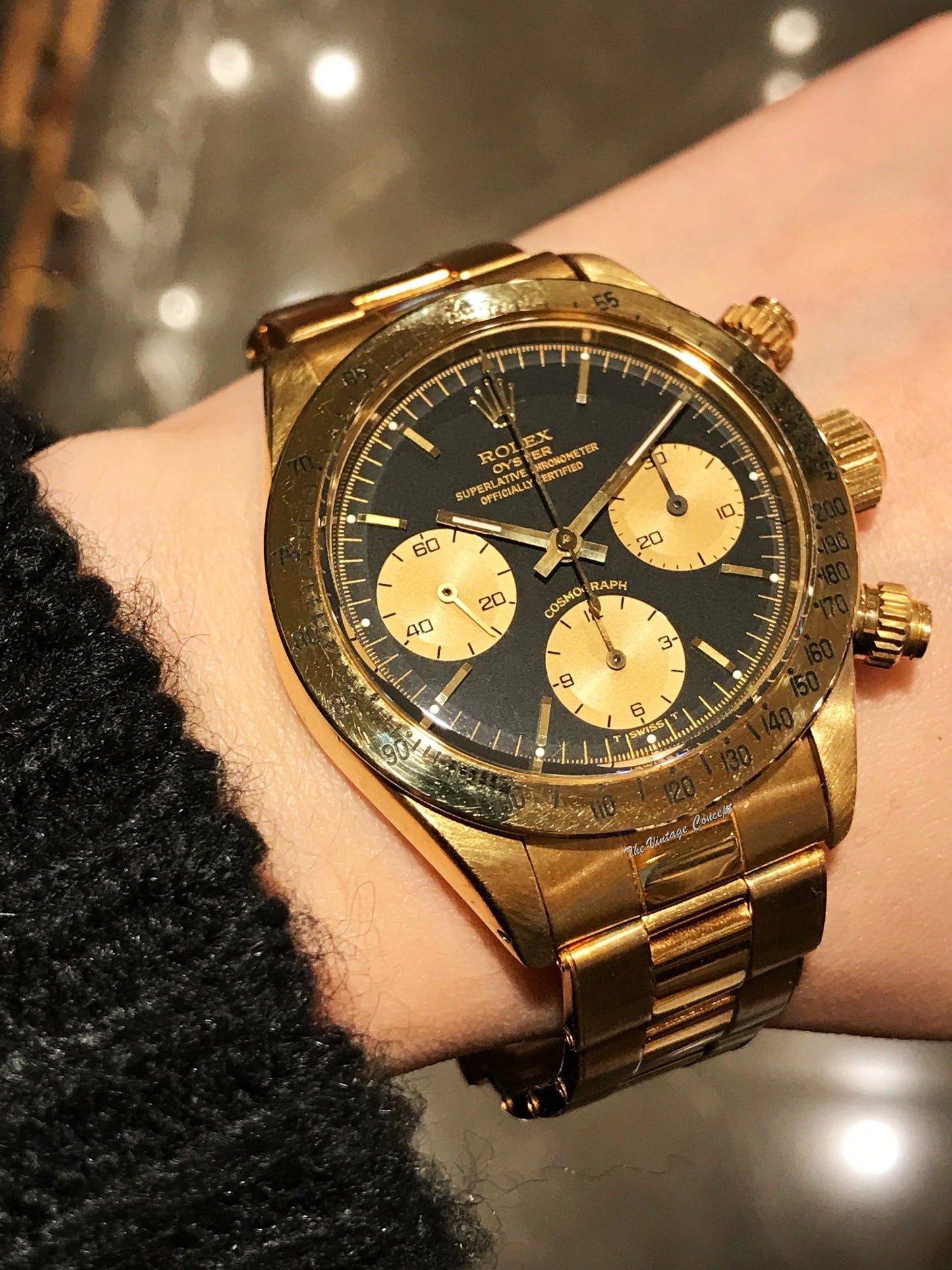 Rolex 18K Yellow Gold Daytona Black Dial 6265