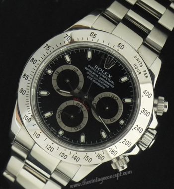Rolex Daytona Stainless Steel Black Dial 116520 (SOLD) - The Vintage Concept