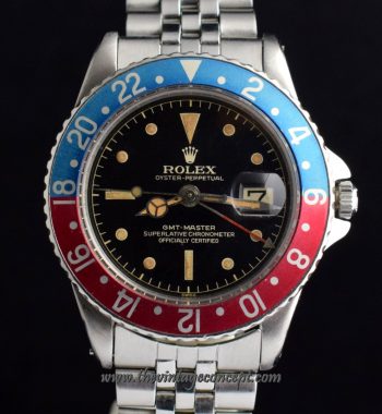 Rolex GMT Master Gilt Dial Chapter Ring 1675 w/ 2 Chronometer Papers ( SOLD ) - The Vintage Concept