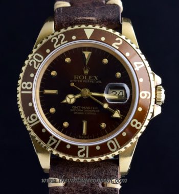 Rolex GMT-Master 18K YG Brown Nipple Dial 16758 ( SOLD） - The Vintage Concept