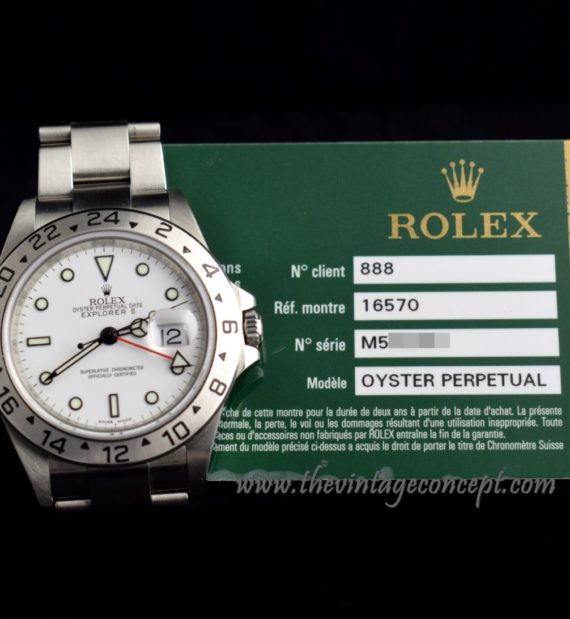Rolex Explorer II White Dial 16570 w/ Original Card (SOLD) - The Vintage Concept
