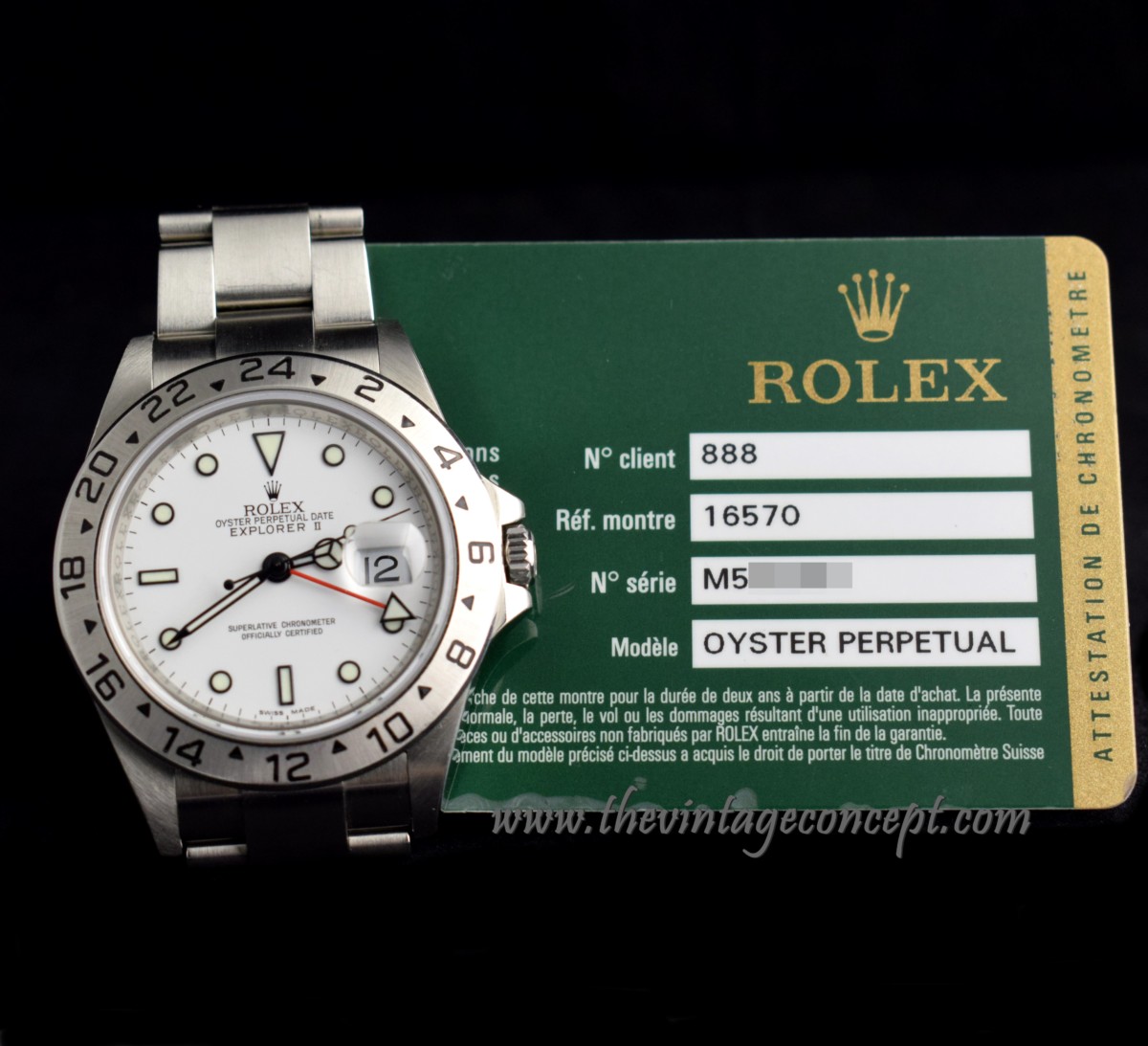 Rolex Explorer II White Dial 16570 w 