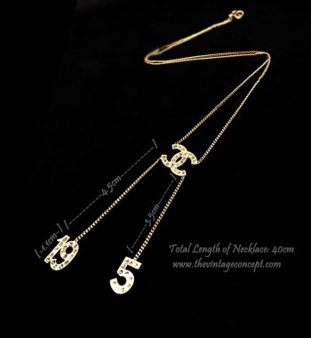 Vintage Chanel Small Logo "5" & "19" Necklace (SOLD) - The Vintage Concept