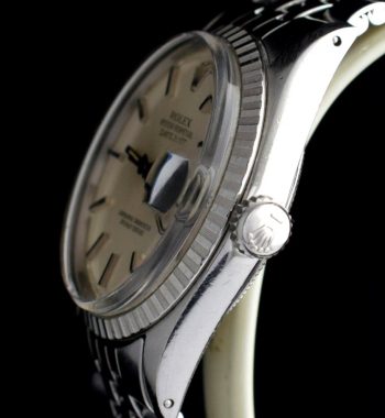 Rolex Datejust Silver Dial Black Index 1603 (SOLD) - The Vintage Concept
