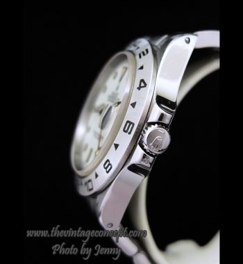 Rolex Explorer II Cream Patina White Dial 16550 ( Full Set ) (SOLD) - The Vintage Concept