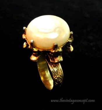 1950's Large Baroque Pearl Custom Ring (SOLD) - The Vintage Concept