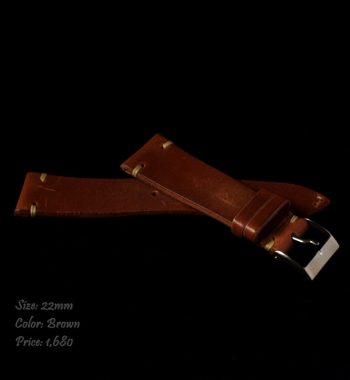22 x 18mm Distressed Dark Brown Calf Leather Strap - The Vintage Concept