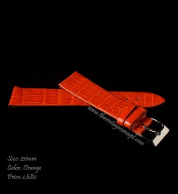 20 x 16mm Matte Black Crocodile Strap (SOLD) - The Vintage Concept