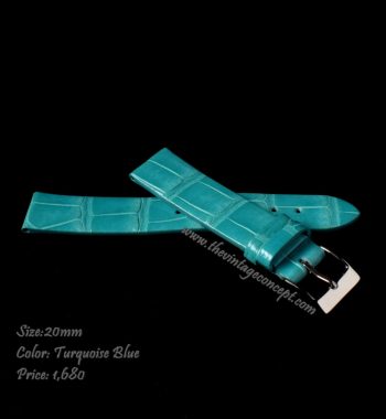 20 x 16mm Turquoise Blue Crocodile Strap (SOLD) - The Vintage Concept