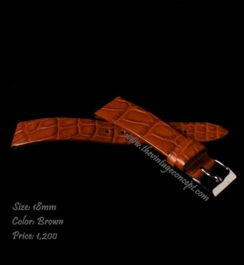 20 x 16mm Brown Crocodile Strap - The Vintage Concept
