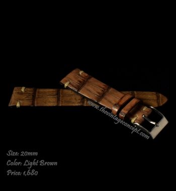 20 x 16mm Brown Crocodile Strap (SOLD) - The Vintage Concept