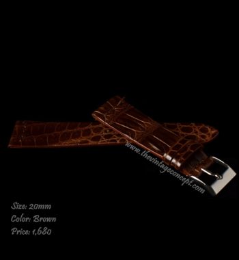 20 x 16mm Matte Black Crocodile Strap (SOLD) - The Vintage Concept