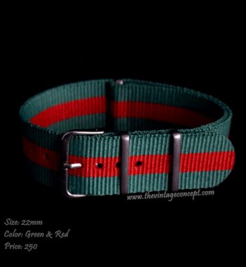 22mm Black, Red & Yellow Nato Strap - The Vintage Concept