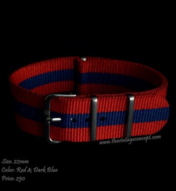 22mm Green & Red Nato Strap - The Vintage Concept
