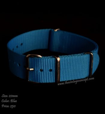 20mm Blue Black, Yellow & Red Nato Strap - The Vintage Concept