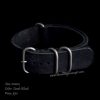 20mm Suede Black Nato-Style Leather Strap