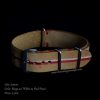 20mm Beige w/ White & Red Paint Nato-Style Leather Strap