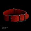 20mm Suede Red Nato-Style Leather Strap
