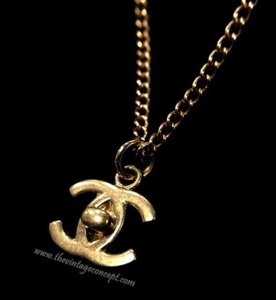 Chanel Turn Lock Logo Necklace ( SOLD ) - The Vintage Concept