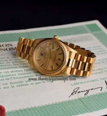 Rolex Day-Date 18K YG Gold Dial 1803 w/ Original Punched Paper (SOLD) - The Vintage Concept