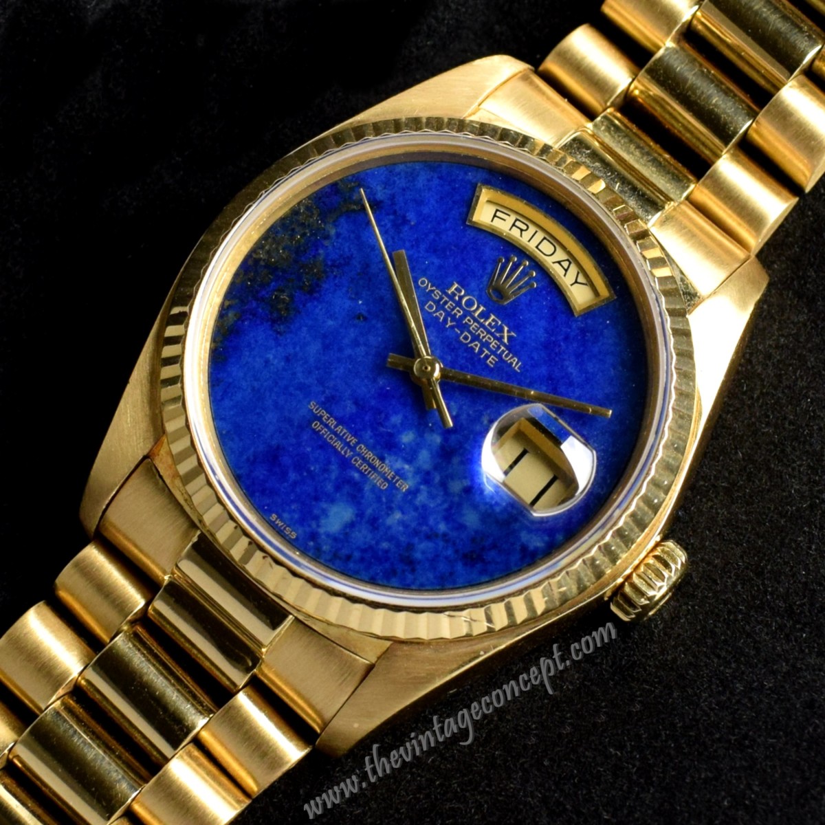 Rolex Day-Date 18K Yellow Gold Lapis 
