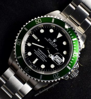 MINT Rolex Submariner 50th Anniversary "Flat 4" 16610LV ( Full Set ) (SOLD) - The Vintage Concept