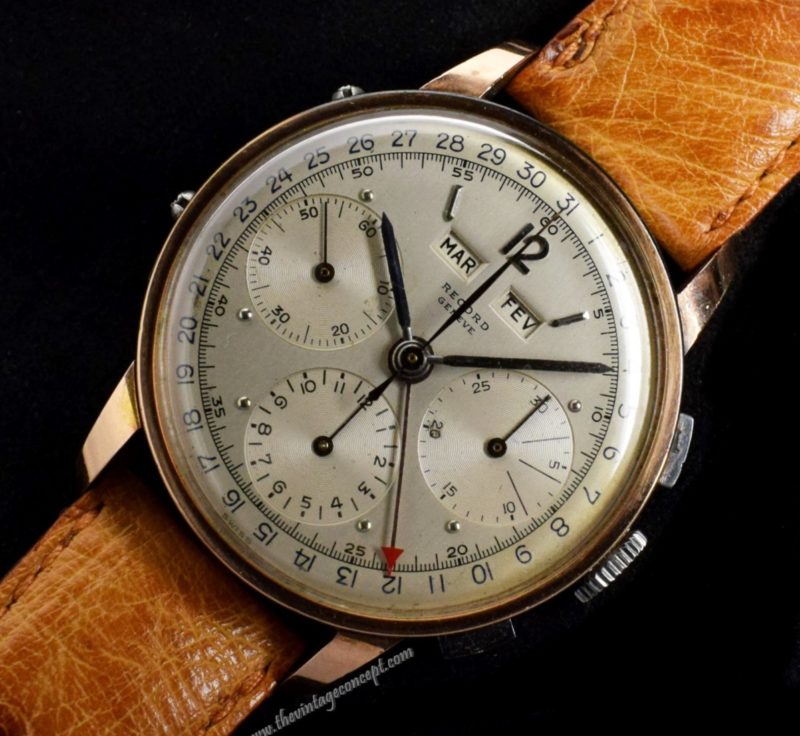 Record Geneve Steel & Gold Triple Date Chronograph ( SOLD ) - The Vintage Concept