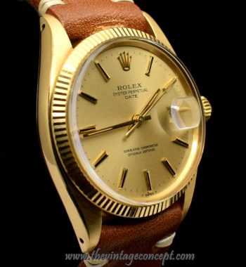 Rolex 18K Yellow Gold Date Gold Dial 1503 (SOLD) - The Vintage Concept