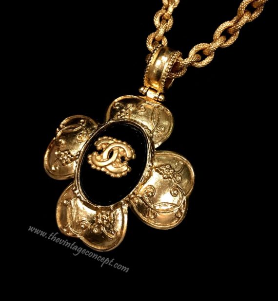 Chanel Logo Clover Pendant Necklace (SOLD) - The Vintage Concept