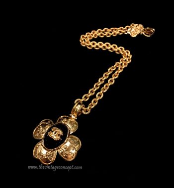Chanel Logo Clover Pendant Necklace (SOLD) - The Vintage Concept