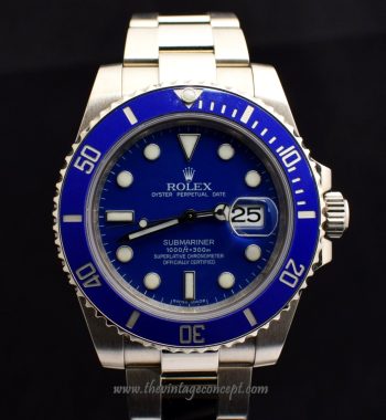 Rolex Submariner 18K WG Blue Dial 116619LB with Card ( SOLD ) - The Vintage Concept