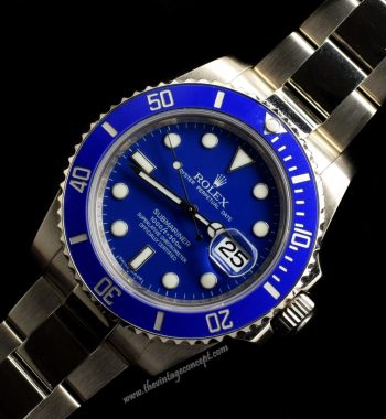 Rolex Submariner 18K WG Blue Dial 116619LB with Card ( SOLD ) - The Vintage Concept