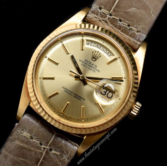 Rolex Day-Date 18K Yellow Gold Champagne Dial 1803 (SOLD) - The Vintage Concept