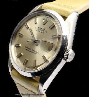 Rolex Datejust Silver Wide Boy Dial 1600 (SOLD) - The Vintage Concept