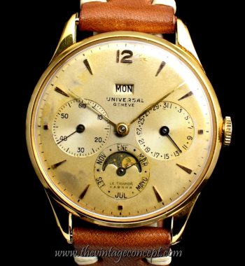 Universal 18K YG Triple Date Moon-phase Habana (Head Only) (SOLD) - The Vintage Concept