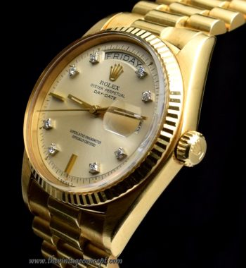 Rolex Day-Date 18K YG Diamond Index 1803 (SOLD) - The Vintage Concept