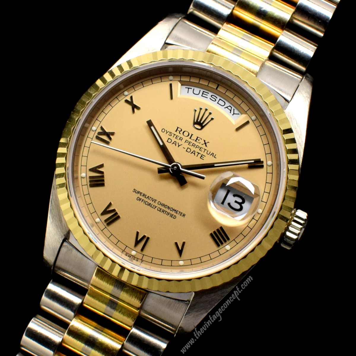 Rare Rolex Day-Date Two-Tones Roman Index 18239B (SOLD) – The Vintage ...