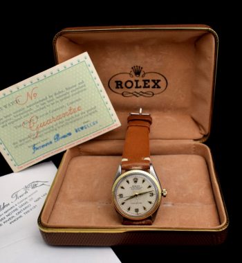 Rolex Explorer Two-Tones Honeycomb Dial 5501 w/ Original Paper & Box (SOLD) - The Vintage Concept