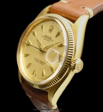 Rolex 18K YG Datejust Flies Index 6605 (SOLD) - The Vintage Concept