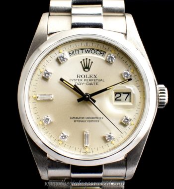 Rolex Day-Date PT950 Diamond Index 18026 (SOLD) - The Vintage Concept