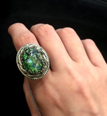 Vintage W&D Custom Green Stone Dragon Breath Ring (SOLD) - The Vintage Concept