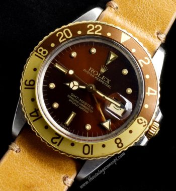 Rolex GMT-Master Two-Tones Root-beer Nipple Dial 16753 (SOLD) - The Vintage Concept